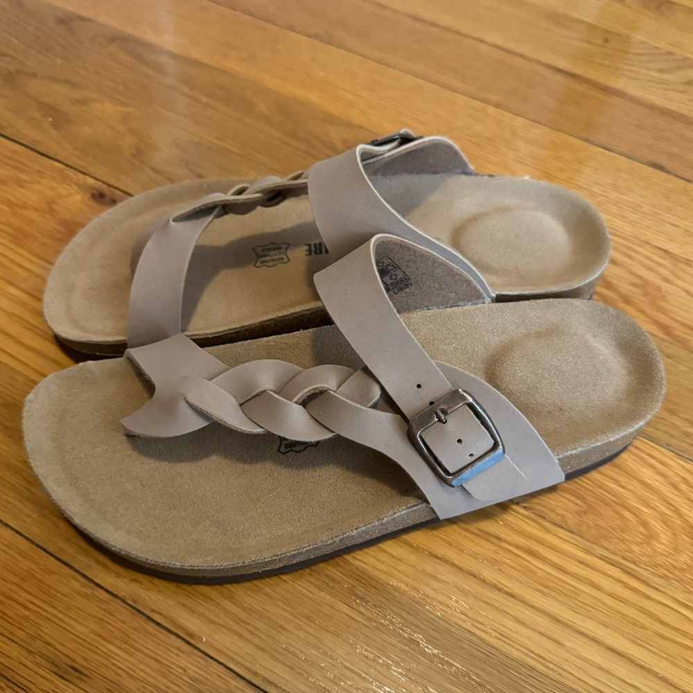 Beige Braided Strap Sandals